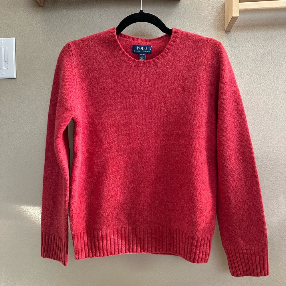 Polo Ralph Lauren big boys wool cashmere red christmas holiday sweater